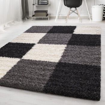 Ayyildiz, Kusový koberec Life Shaggy 1501 black, 200x290, čiernobiela, obývacia izba