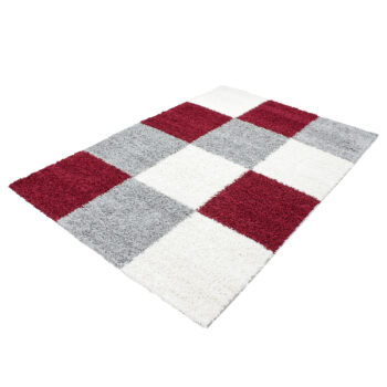 Ayyildiz, Kusový koberec Life Shaggy 1501 red, 60x110, červená, obývacia izba
