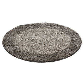 Ayyildiz, Kusový koberec Life Shaggy 1503 taupe kruh, 120x120 (priemer) kruh, hnedá, obývacia izba