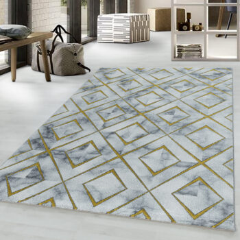 Ayyildiz, Kusový koberec Naxos 3811 gold, 140x200, šedá, kancelária