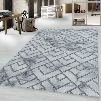Ayyildiz, Kusový koberec Naxos 3813 silver, 140x200, šedá, kancelária