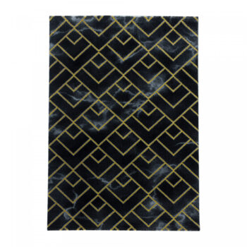 Ayyildiz, Kusový koberec Naxos 3814 gold, 80x250, čierna, kancelária