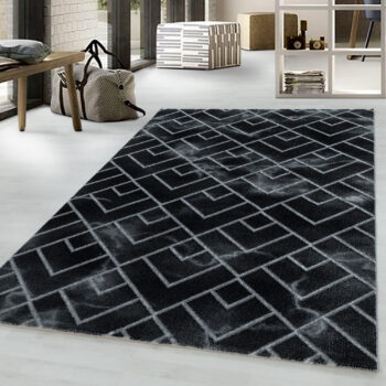Ayyildiz, Kusový koberec Naxos 3814 silver, 160x230, čierna, kancelária