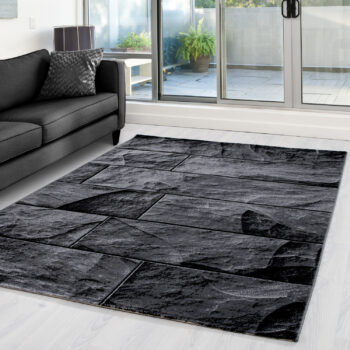 Ayyildiz, Kusový koberec Parma 9250 black, 200x290, šedá, chodba / predsieň