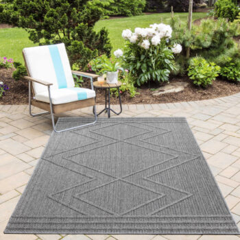Ayyildiz, Kusový koberec Patara 4954 Grey – na von aj na doma, 200x290, šedá, chodba / predsieň