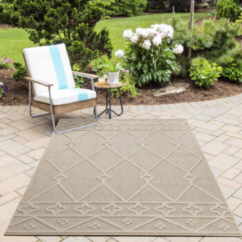 Ayyildiz, Kusový koberec Patara 4955 Beige – na von aj na doma, 140x200, béžová, chodba / predsieň