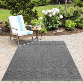 Ayyildiz, Kusový koberec Patara 4955 Grey – na von aj na doma, 80x250, šedá, chodba / predsieň