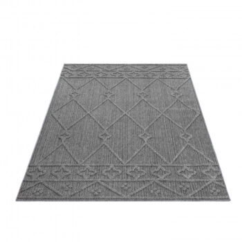 Ayyildiz, Kusový koberec Patara 4955 Grey – na von aj na doma, 80x250, šedá, chodba / predsieň