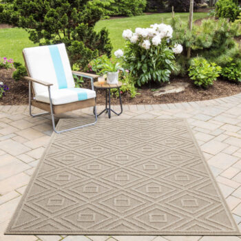 Ayyildiz, Kusový koberec Patara 4956 Beige – na von aj na doma, 200x290, béžová, chodba / predsieň