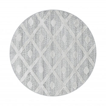 Ayyildiz, Kusový koberec Pisa 4707 Grey kruh, 80x80 (priemer) kruh, šedá, obývacia izba