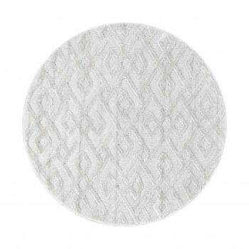 Ayyildiz, Kusový koberec Pisa 4708 Cream kruh, 200x200 (priemer) kruh, biela, obývacia izba
