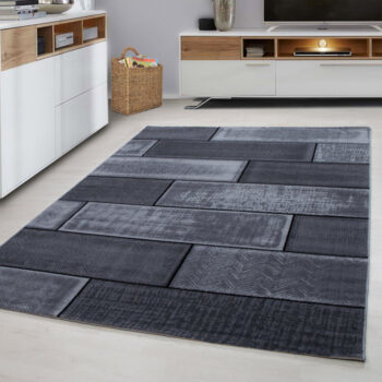 Ayyildiz, Kusový koberec Plus 8007 black, 120x170, šedá, chodba / predsieň