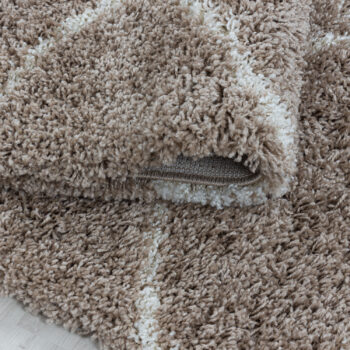 Ayyildiz, Kusový koberec Salsa Shaggy 3201 beige kruh, 80x80 (priemer) kruh, béžová, obývacia izba