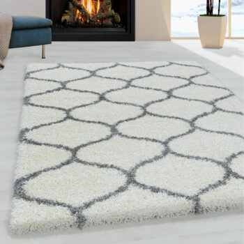 Ayyildiz, Kusový koberec Salsa Shaggy 3201 cream, 140x200, biela, obývacia izba