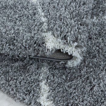 Ayyildiz, Kusový koberec Salsa Shaggy 3201 grey kruh, 80x80 (priemer) kruh, šedá, obývacia izba