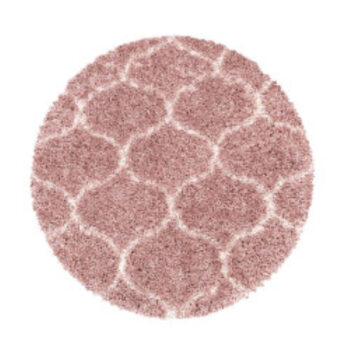 Ayyildiz, Kusový koberec Salsa Shaggy 3201 rose kruh, 120x120 (priemer) kruh, ružová, obývacia izba