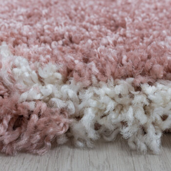 Ayyildiz, Kusový koberec Salsa Shaggy 3201 rose kruh, 80x80 (priemer) kruh, ružová, obývacia izba