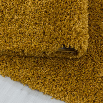 Ayyildiz, Kusový koberec Sydney Shaggy 3000 gold kruh, 80x80 (priemer) kruh, žltá, obývacia izba