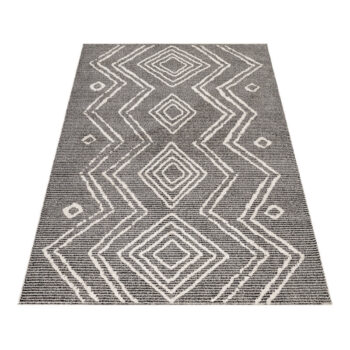 Ayyildiz, Kusový koberec Taznaxt 5104 Black, 80x250, čiernobiela, chodba / predsieň