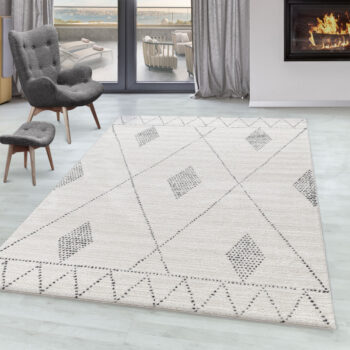 Ayyildiz, Kusový koberec Taznaxt 5107 Cream, 80x250, biela, obývacia izba
