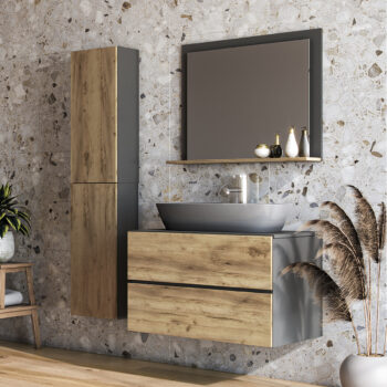 Kúpeľňová skrinka pod umývadlo BALETA S80 je jednoduchý a veľmi elegantný prvok nábytku do Vašej kúpeľne. Tento netradičný kúsok je obohatený o pár jedinečných vlastností. Prvou je fakt, že skrinka je závesná a tak opticky zväčšuje priestor, a samozrejme uľačuje vykon čistenia v kúpeľni, keďže…