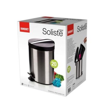 BANQUET Solis New Nerezový nášľapný kôš 20 l, , 20 l