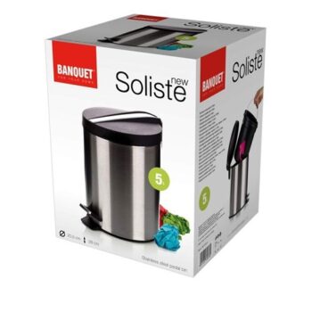 BANQUET Solis New Nerezový nášľapný kôš 5 l, , 5 l