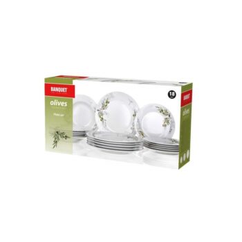 BANQUET Súprava tanierov Olives, 18 ks