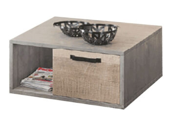 BARIA 1S: Konferenčný stolík Baria 1S - dub pieskový / sivá; materiál: laminovaná DTD / kov; rozmery (ŠxHxV): 80x80x35 cm.
