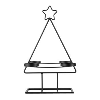 KONDELA Basil kovový adventný veniec čierna – Obrázok 8