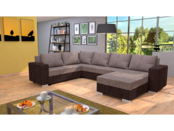 KONDELA Belen New Roh U L/P rohová sedačka u s rozkladom tmavohnedá / hnedosivá (taupe) – Obrázok 5