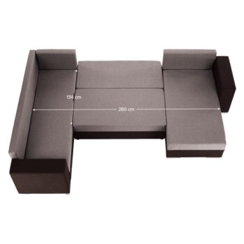Rohová sedačka U s rozkladom Belen New Roh U L/P v elegantnej tmavohnedej a hnedosivej (taupe) farbe je ideálnym riešením pre moderné interiéry. Táto sedačka značky KONDELA ponúka nielen štýlový vzhľad, ale aj praktické funkcie, ktoré ocení každá domácnosť.