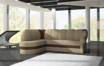 NABBI Belluno L rohová sedačka s rozkladom a úložným priestorom cappuccino / hnedá – Obrázok 3