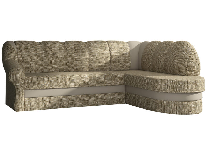 NABBI Belluno P rohová sedačka s rozkladom a úložným priestorom cappuccino / béžová Tradičná rohová sedačka BELLUNO P je typická svojim vysokým, oblým operadlom a jednoduchým dizajnom. Požiadavky dnešnej doby kladú dôraz na funkčnosť, pohodlie a moderný dizajn. Toto všetko Vám ponúka táto sedačka, ktorá je celočalúnená a tak ju môžete voľne postaviť kamkoľvek v priestore. Vďaka…