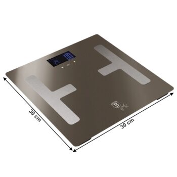 Digitálna osobná váha Berlingerhaus BH-9103 v elegantnej sivej farbe je ideálnym doplnkom pre každú modernú domácnosť. Táto váha, vyrobená z kvalitného vytvrdeného skla, ponúka nielen presné meranie hmotnosti, ale aj štýlový vzhľad, ktorý sa hodí do akéhokoľvek interiéru.