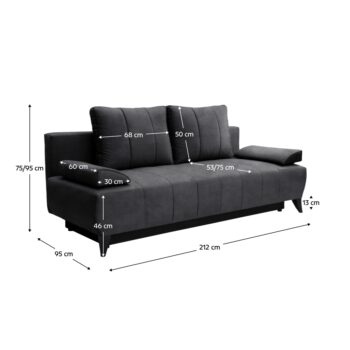 Rozkladacia pohovka s úložným priestorom Bero v elegantnej sivej farbe je ideálnym riešením pre moderné interiéry. Táto pohovka od značky KONDELA kombinuje funkčnosť a štýl, čím sa stáva praktickým doplnkom každej obývačky. Vďaka rozkladacej funkcii ju ľahko premeníte na pohodlné lôžko…