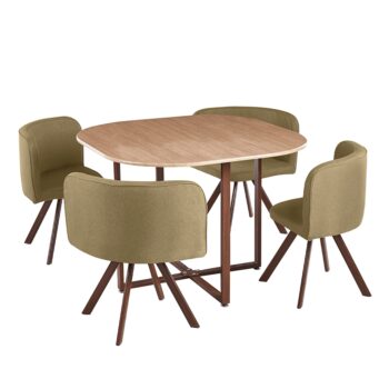 Predstavujeme vám jedálenský set Bevis New 1+4, ktorý je ideálnym riešením pre moderné interiéry. Tento elegantný set v kombinácii svetlohnedej a prírodnej farby prinesie do vašej jedálne nádych sofistikovanosti a štýlu.