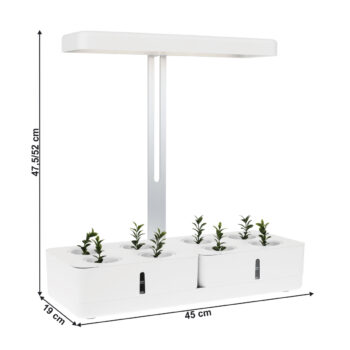 BIOR: Inteligentný kvetináč s LED osvetlením Bior - biela; materiál: plast; rozmery (ŠxHxV): 45x19x47,5 cm.