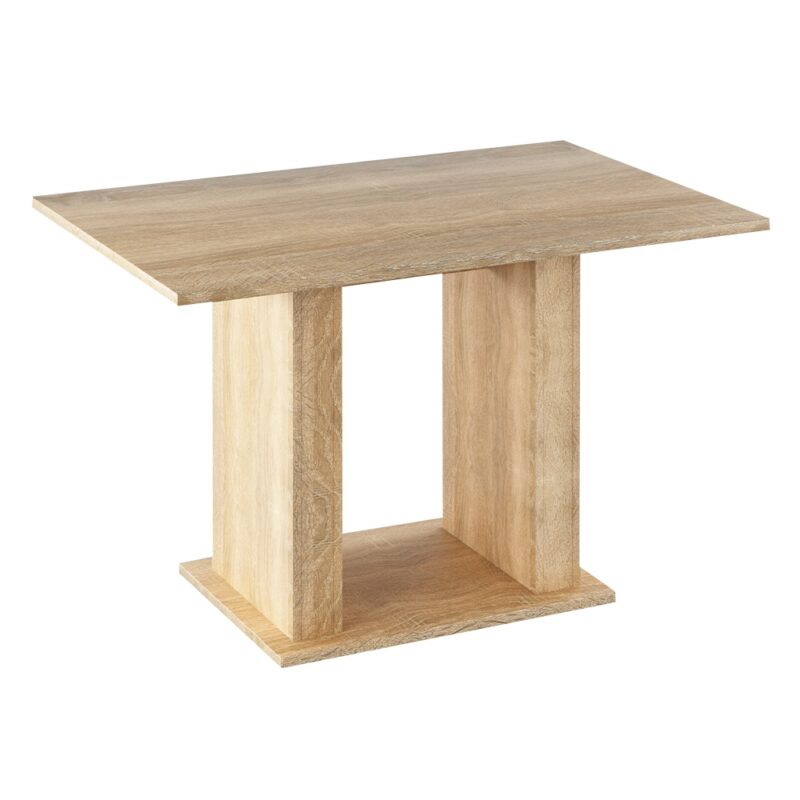 KONDELA Bistro jedálenský stôl 119x79 cm dub sonoma Jedálenský stôl Bistro s rozmermi 119x79 cm v elegantnom prevedení dub sonoma je ideálnym riešením pre moderné interiéry. Tento stôl od značky KONDELA ponúka praktickosť a štýlový dizajn, ktorý sa hodí do každej kuchyne či jedálne.