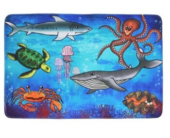 BO-MA, Protišmykový kusový koberec Sea world, 76,5x117, modrá, detská izba