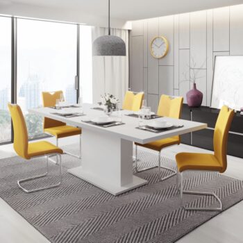 Rozkladací jedálenský stôl Boba 160/200 v elegantnej bielej farbe je ideálnym riešením pre moderné interiéry, kde sa kladie dôraz na funkčnosť a štýl. Tento stôl od značky KONDELA ponúka praktickú rozkladaciu funkciu, ktorá umožňuje jednoduché zväčšenie jeho šírky z 160 cm na…