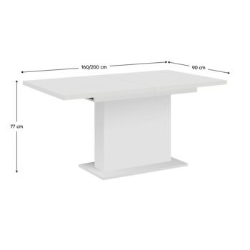 Rozkladací jedálenský stôl Boba 160/200 v elegantnej bielej farbe je ideálnym riešením pre moderné interiéry, kde sa kladie dôraz na funkčnosť a štýl. Tento stôl od značky KONDELA ponúka praktickú rozkladaciu funkciu, ktorá umožňuje jednoduché zväčšenie jeho šírky z 160 cm na…