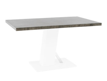 Jedálenský stôl Bolast s rozmermi 138x90 cm je ideálnym riešením pre moderné interiéry, kde sa kladie dôraz na štýlovosť a funkčnosť. Tento stôl vyniká svojím elegantným vzhľadom, ktorý kombinuje farby betónu a bielej, čím dodáva priestoru svetlosť a vzdušnosť.