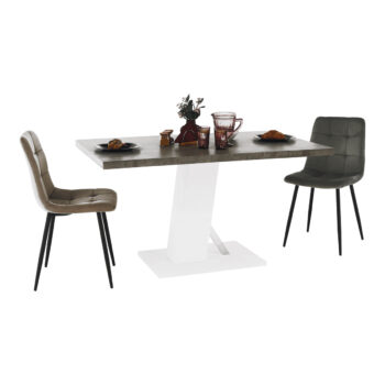 KONDELA Bolast jedálenský stôl 138x90 cm betón / biela – Obrázok 11