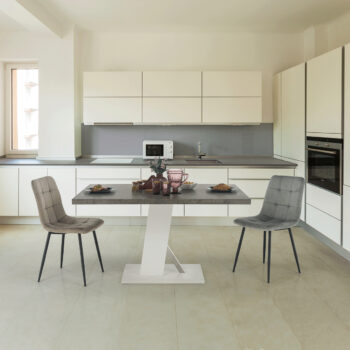 KONDELA Bolast jedálenský stôl 138x90 cm betón / biela – Obrázok 2