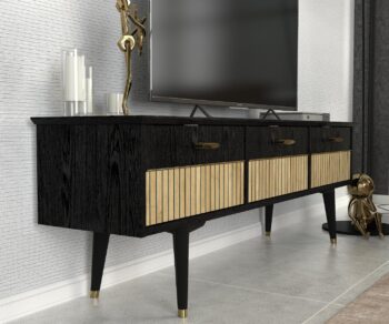 TV stolík BOLEROObohaťte svoju obývačku elegantným a praktickým TV stolíkom BOLERO. Tento štýlový nábytok je ideálnou voľbou pre všetkých, ktorí hľadajú kombináciu funkčnosti a moderného designu.Špecifikácia produktu:Názov produktu: BOLEROTyp tovaru: TV stolíkVhodné do miestnosti: obývacia izbaMateriál: LTDRozmer: 150 x 49,7 x 35 cmFarba: čierna + svetlo hnedáVybavenie: skrinkaPočet dvierok: 3Hrúbka materiálu: 18 mmDodatočné informácie: Dodávame v demonteTV stolík BOLERO ponúka dostatok úložného priestoru vďaka trom dvierkam, za ktorými sa skrýva praktická skrinka. Jeho robustná konštrukcia z materiálu LTD s hrúbkou 18 mm zaisťuje dlhú životnosť a stabilitu. Kombinácia čiernej a svetlo hnedej farby dodá vašej obývačke moderný a elegantný vzhľad.Využite náš jednoduchý systém montáže, pretože stolík dodávame v demontovanom stave. Získajte svoj nový televízny stolík BOLERO a vylepšite vzhľad aj funkčnosť vašej obývačky ešte dnes!