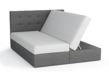 Štýlová a elegantná posteľ BONEMI je v modernom prevedení. Patrí medzi postele typu BOXSPRING. Výrazným dizajnovým prvkom je jej čelo, ktoré tiež ochráni vašu stenu pred oderom.Posteľ je čalúnená. Použitá je látka COSMIC 800.  Súčasťou postele je kvalitný bonellový matrac. Pre väčší komfort si môžete dokúpiť praktický vrchný krycí matrac TOPPER (viď. doporučené produkty).Disponuje veľkým úložným priestorom, ktorý je vhodný na uloženie perín, obliečok a podobne.Rozmery (š,v,h): 163 x 101 x 217 cm.  Výška čela postele: 101 cm. Výška spacej plochy: 42 cm. Matrac o výške 18 cm. Spacia plocha: 160 x 200 cm.V našej ponuke nájdete aj ďalšie prevedenia a rozmery manželských postelí BONEMI 1.Dodávame v demontovanom stave.