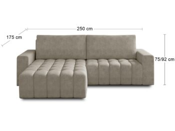 Nadčasovosť rohovej sedačky s rozkladom a úložným priestorom BONTA L premení Vašu obývačku na dokonalý priestor s originálnym dizajnom. Sedačka je menších rozmerov (ŠxHxV): 250x175x75 cm, takže krásne vynikne v menšom priestore, no svoju úlohu stopercentne splní aj v priestrannejších miestnostiach.…