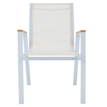 KONDELA Bonto záhradná stolička biela / dub – Obrázok 8