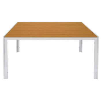 KONDELA Bonto záhradný stôl biela / dub – Obrázok 6